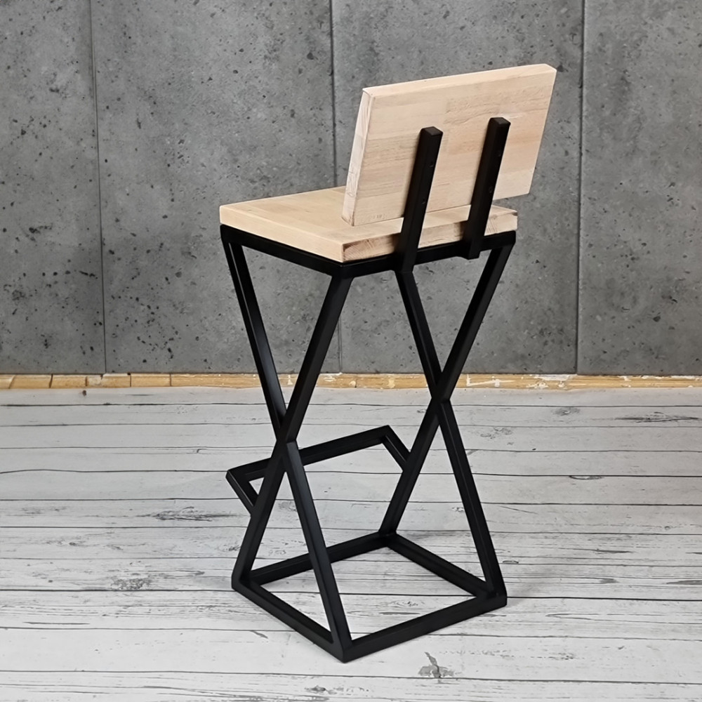 Hoker z oparciem OLBIA w stylu loft