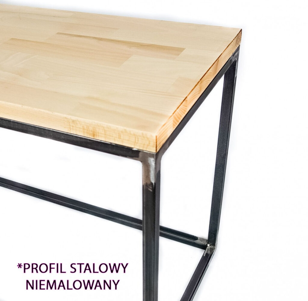 Industrialny dębowy stolik nocny loft NEAPOL